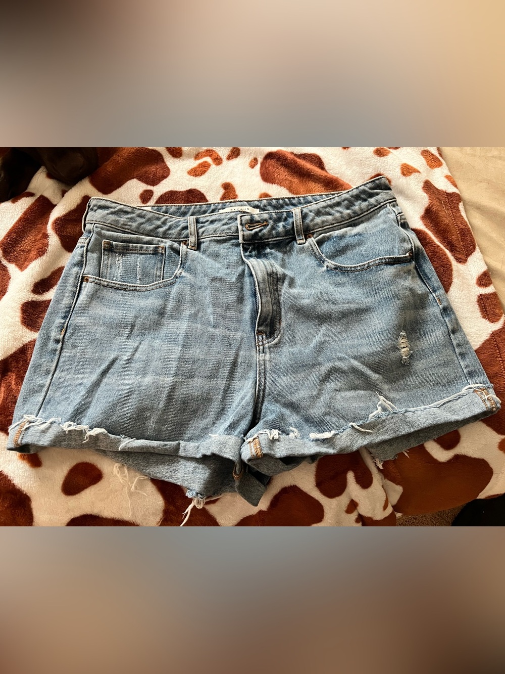 PacSun Light Blue Distressed Denim Shorts